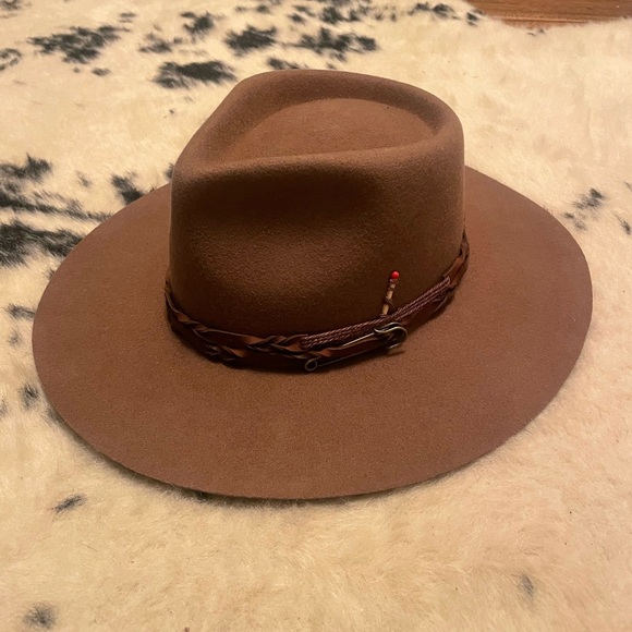 Brown Felt Bohemian Festival Aspen Fedora Hat with Braided Band main image 9